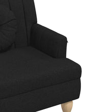 Load image into Gallery viewer, Divanetto con Cuscini Nera 113x64,5x75,5 cm in Tessuto