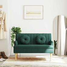 Indlæs billede til gallerivisning Divanetto con Cuscini Verde Scuro 113x64,5x75,5 cm in Tessuto