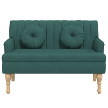 Indlæs billede til gallerivisning Divanetto con Cuscini Verde Scuro 113x64,5x75,5 cm in Tessuto