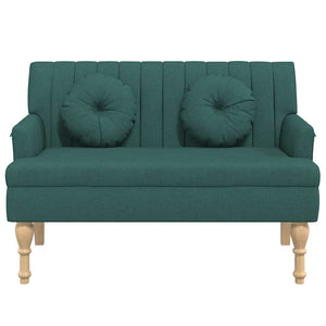 Divanetto con Cuscini Verde Scuro 113x64,5x75,5 cm in Tessuto