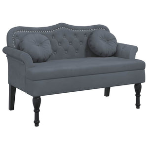 Divanetto con Cuscini Grigio Scuro 120,5x65x75 cm in Velluto