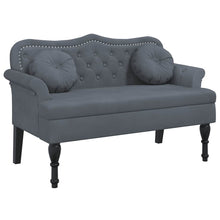 Load image into Gallery viewer, Divanetto con Cuscini Grigio Scuro 120,5x65x75 cm in Velluto
