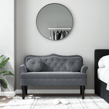 Carica l&#39;immagine nel visualizzatore di Gallery, Divanetto con Cuscini Grigio Scuro 120,5x65x75 cm in Velluto