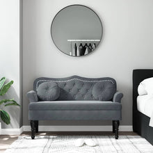 Load image into Gallery viewer, Divanetto con Cuscini Grigio Scuro 120,5x65x75 cm in Velluto