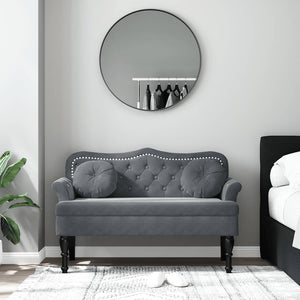 Divanetto con Cuscini Grigio Scuro 120,5x65x75 cm in Velluto