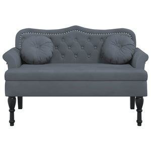 Divanetto con Cuscini Grigio Scuro 120,5x65x75 cm in Velluto