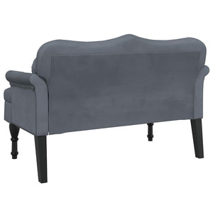Divanetto con Cuscini Grigio Scuro 120,5x65x75 cm in Velluto