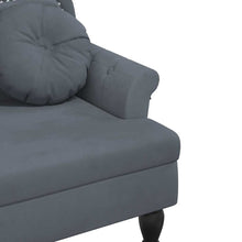 Carica l&#39;immagine nel visualizzatore di Gallery, Divanetto con Cuscini Grigio Scuro 120,5x65x75 cm in Velluto