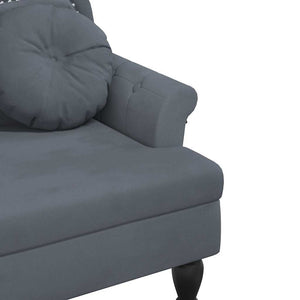 Divanetto con Cuscini Grigio Scuro 120,5x65x75 cm in Velluto