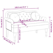 Load image into Gallery viewer, Divanetto con Cuscini Grigio Scuro 120,5x65x75 cm in Velluto
