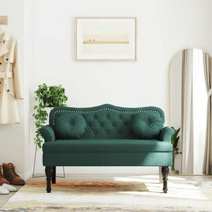 Divanetto con Cuscini Verde Scuro 120,5x65x75 cm in Velluto