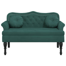 Load image into Gallery viewer, Divanetto con Cuscini Verde Scuro 120,5x65x75 cm in Velluto