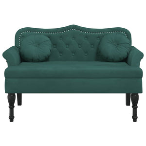 Divanetto con Cuscini Verde Scuro 120,5x65x75 cm in Velluto
