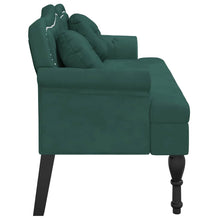 Load image into Gallery viewer, Divanetto con Cuscini Verde Scuro 120,5x65x75 cm in Velluto