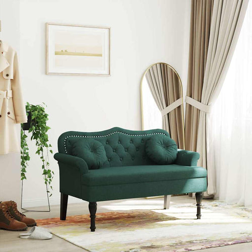 Divanetto con Cuscini Verde Scuro 120,5x65x75 cm in Velluto