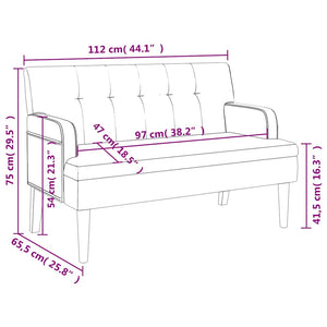 Divanetto Nera 112x65,5x75 cm in Similpelle