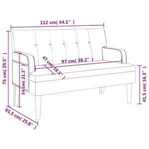 Divanetto Nera 112x65,5x75 cm in Similpelle