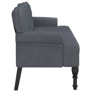 Divanetto Grigio Scuro 119,5x64,5x75 cm in Velluto