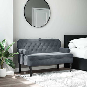 Divanetto Grigio Scuro 119,5x64,5x75 cm in Velluto