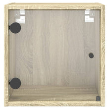 Indlæs billede til gallerivisning Mobiletto da parete con Anta in Vetro Rovere Sonoma 35x37x35 cm