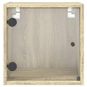 Mobiletto da parete con Anta in Vetro Rovere Sonoma 35x37x35 cm