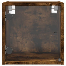 Load image into Gallery viewer, Mobiletto da parete con Anta in Vetro Rovere Fumo 35x37x35 cm