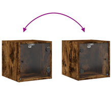 Load image into Gallery viewer, Mobiletto da parete con Anta in Vetro Rovere Fumo 35x37x35 cm