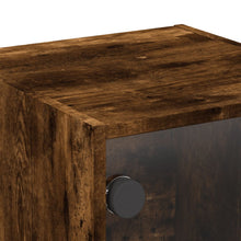 Load image into Gallery viewer, Mobiletto da parete con Anta in Vetro Rovere Fumo 35x37x35 cm