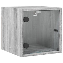 Load image into Gallery viewer, Mobiletto da parete con Anta in Vetro Grigio Sonoma 35x37x35 cm