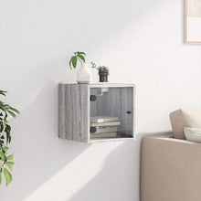 Load image into Gallery viewer, Mobiletto da parete con Anta in Vetro Grigio Sonoma 35x37x35 cm