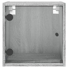 Load image into Gallery viewer, Mobiletto da parete con Anta in Vetro Grigio Sonoma 35x37x35 cm