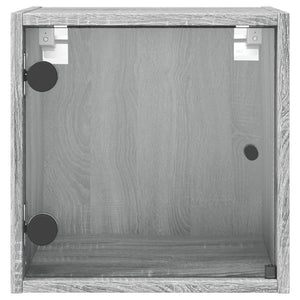 Mobiletto da parete con Anta in Vetro Grigio Sonoma 35x37x35 cm