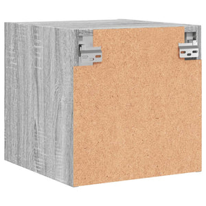 Mobiletto da parete con Anta in Vetro Grigio Sonoma 35x37x35 cm