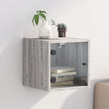 Load image into Gallery viewer, Mobiletto da parete con Anta in Vetro Grigio Sonoma 35x37x35 cm