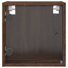 Load image into Gallery viewer, Mobiletto da parete con Anta in Vetro Rovere Marrone 35x37x35 cm