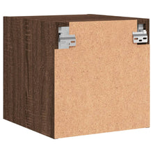 Load image into Gallery viewer, Mobiletto da parete con Anta in Vetro Rovere Marrone 35x37x35 cm