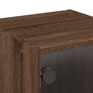 Mobiletto da parete con Anta in Vetro Rovere Marrone 35x37x35 cm