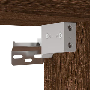 Mobiletto da parete con Anta in Vetro Rovere Marrone 35x37x35 cm