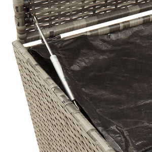 Cassapanca da Giardino con Ruote Grigio 283L in Polyrattan