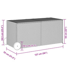 Load image into Gallery viewer, Cassapanca da Giardino con Ruote Beige Misto 283L Polyrattan