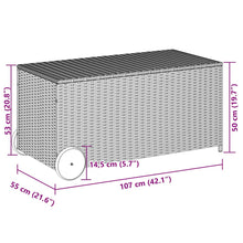 Carica l&#39;immagine nel visualizzatore di Gallery, Cassapanca da Giardino con Ruote Nero 190L in Polyrattan