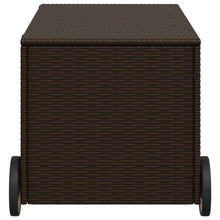 Carica l&#39;immagine nel visualizzatore di Gallery, Cassapanca da Giardino con Ruote Marrone 190L in Polyrattan