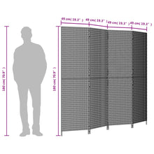 Load image into Gallery viewer, Separè 4 Pannelli Grigio in Polyrattan