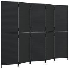Load image into Gallery viewer, Separè 5 Pannelli Nero in Polyrattan