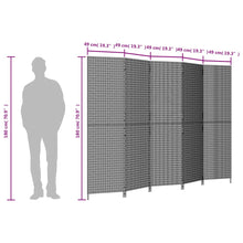 Load image into Gallery viewer, Separè 5 Pannelli Grigio in Polyrattan