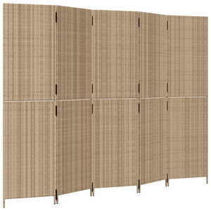 Separè 5 Pannelli Beige in Polyrattan
