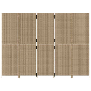 Separè 5 Pannelli Beige in Polyrattan