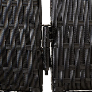Separè 6 Pannelli Nero in Polyrattan