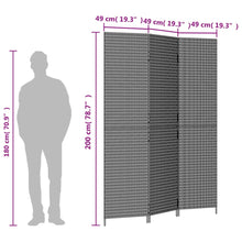 Load image into Gallery viewer, Separè 3 Pannelli Nero in Polyrattan