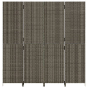 Separè 4 Pannelli Grigio in Polyrattan